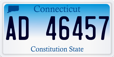 CT license plate AD46457