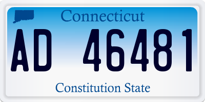 CT license plate AD46481