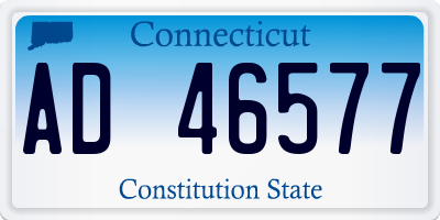 CT license plate AD46577