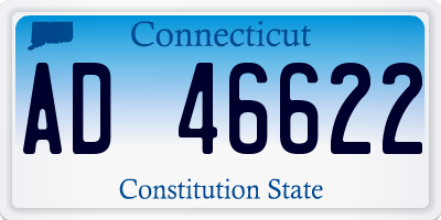 CT license plate AD46622