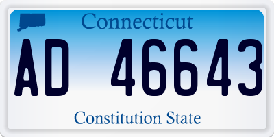 CT license plate AD46643