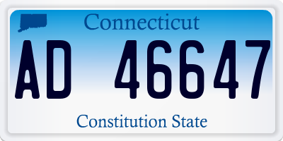CT license plate AD46647