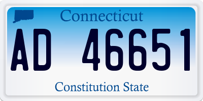 CT license plate AD46651