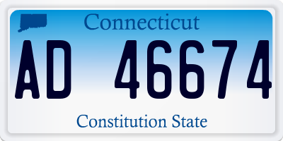 CT license plate AD46674