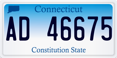 CT license plate AD46675