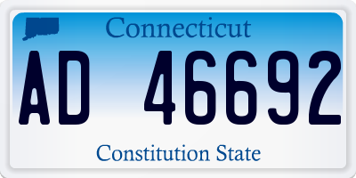 CT license plate AD46692