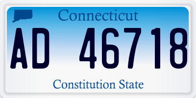 CT license plate AD46718