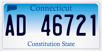 CT license plate AD46721