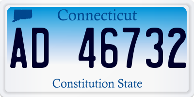 CT license plate AD46732