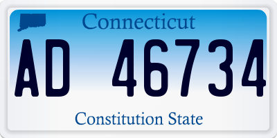 CT license plate AD46734