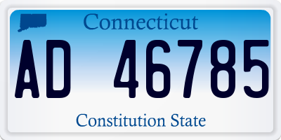 CT license plate AD46785