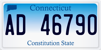 CT license plate AD46790