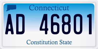 CT license plate AD46801