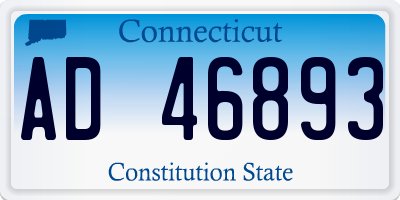 CT license plate AD46893
