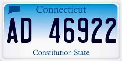CT license plate AD46922