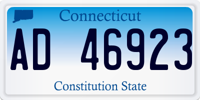 CT license plate AD46923