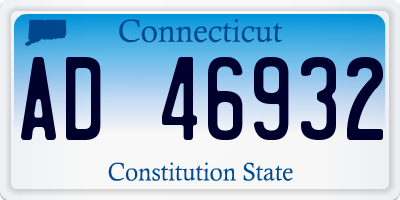 CT license plate AD46932