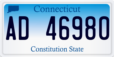 CT license plate AD46980