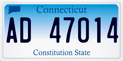 CT license plate AD47014