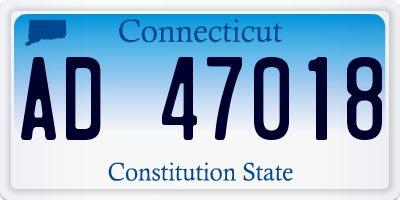 CT license plate AD47018