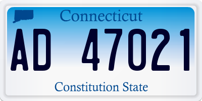 CT license plate AD47021