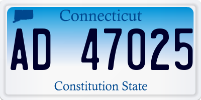 CT license plate AD47025