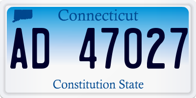 CT license plate AD47027