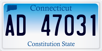 CT license plate AD47031