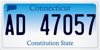 CT license plate AD47057