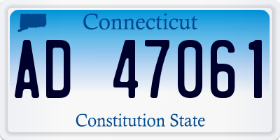 CT license plate AD47061