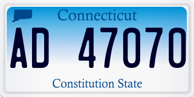 CT license plate AD47070