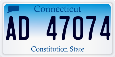 CT license plate AD47074
