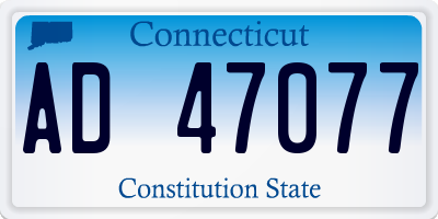 CT license plate AD47077