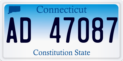 CT license plate AD47087