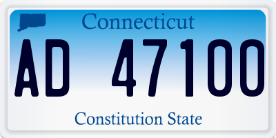 CT license plate AD47100