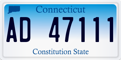 CT license plate AD47111
