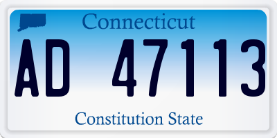 CT license plate AD47113
