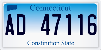 CT license plate AD47116