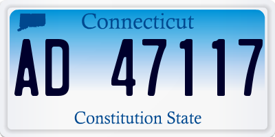 CT license plate AD47117