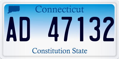 CT license plate AD47132