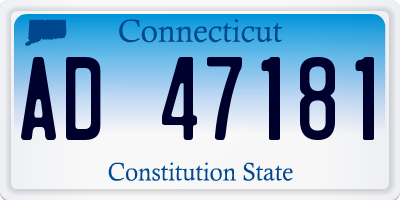 CT license plate AD47181