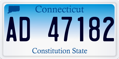 CT license plate AD47182