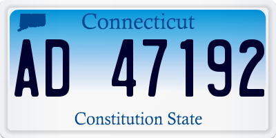 CT license plate AD47192