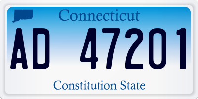 CT license plate AD47201