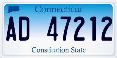 CT license plate AD47212