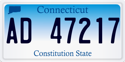 CT license plate AD47217