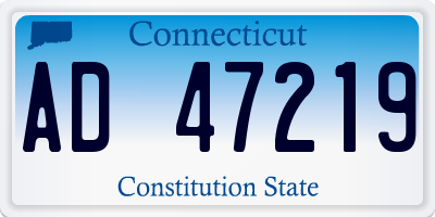 CT license plate AD47219