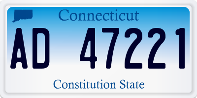 CT license plate AD47221