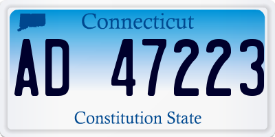 CT license plate AD47223