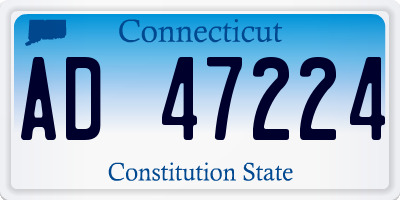 CT license plate AD47224